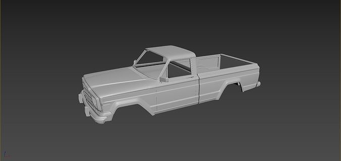 Jeep J10 1986 Body For Print 3D print model 2