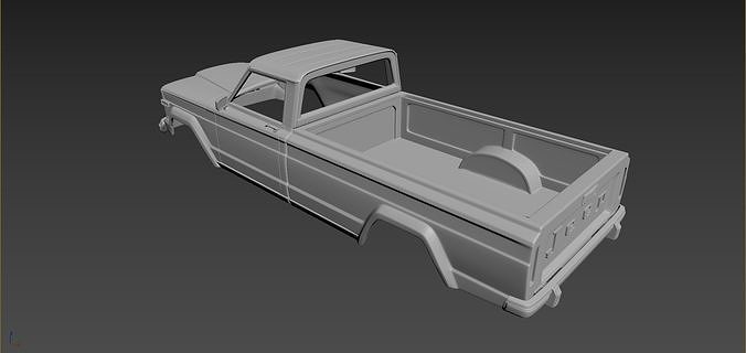 Jeep J10 1986 Body For Print 3D print model 6