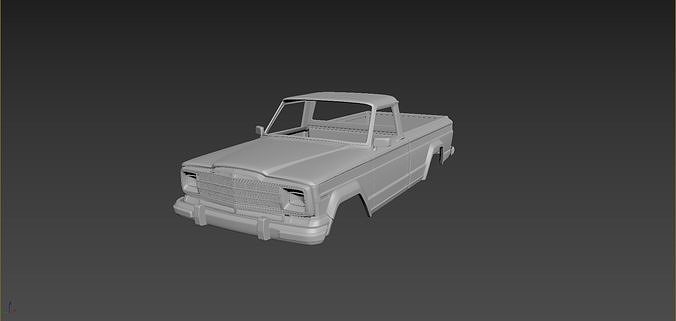 Jeep J10 1986 Body For Print 3D print model