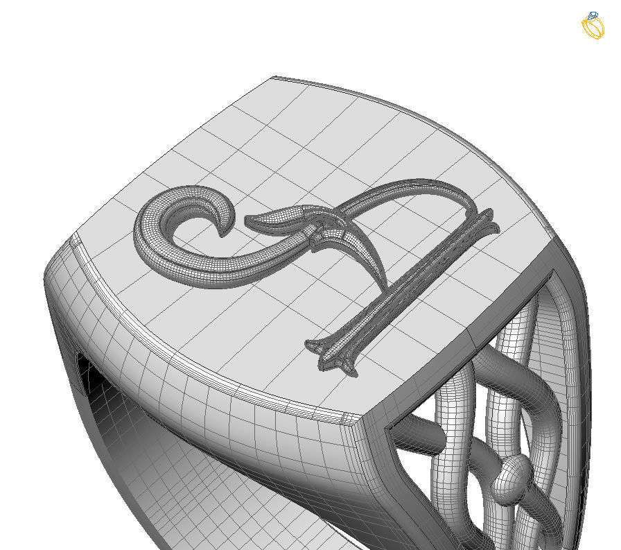 Alphabet Latin A 3D print model_3