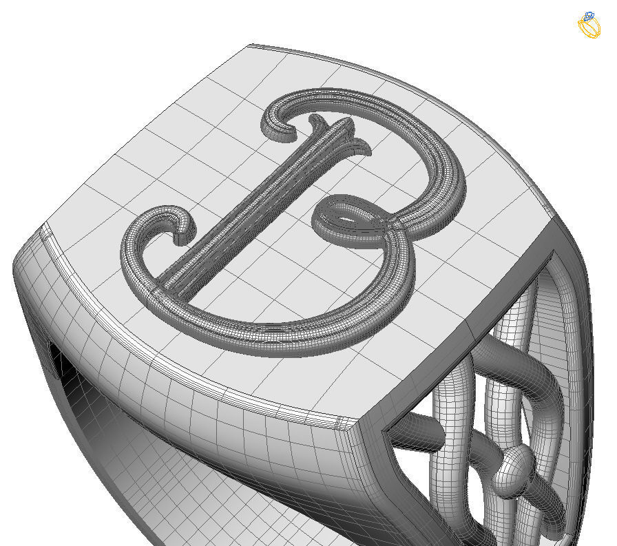 Alphabet Latin B 3D print model_6