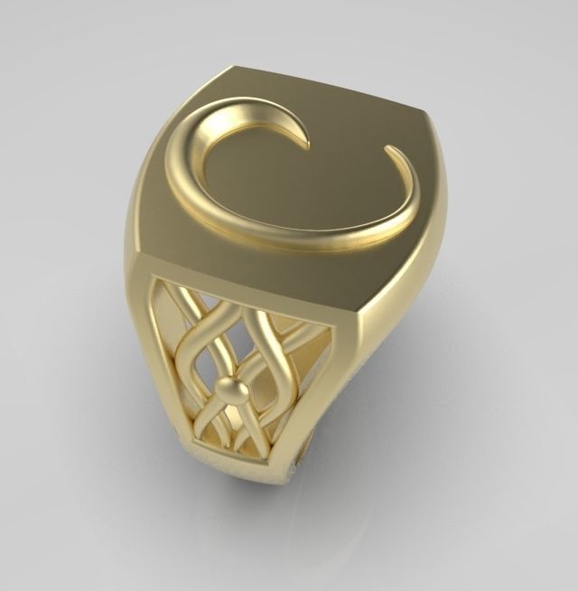 Alphabet Latin C 3D print model_5