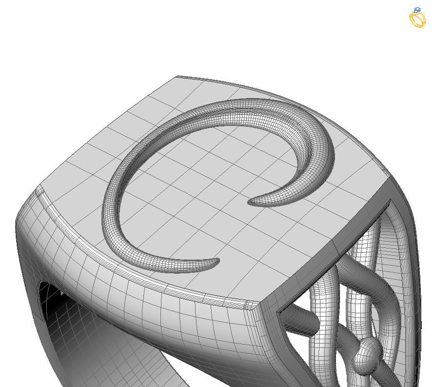 Alphabet Latin C 3D print model_6