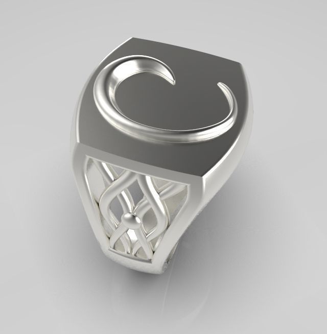 Alphabet Latin C 3D print model_14