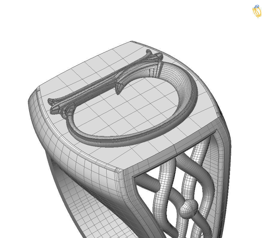 Alphabet Latin D 3D print model_7