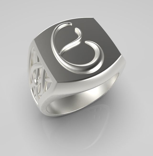 Alphabet Latin E 3D print model_13