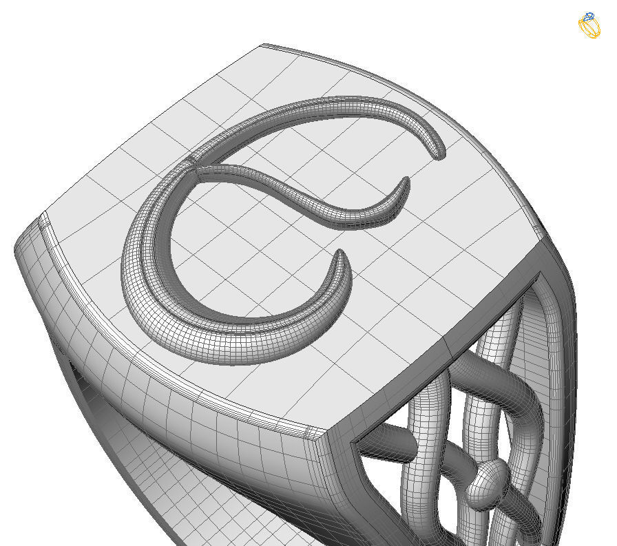 Alphabet Latin E 3D print model_31