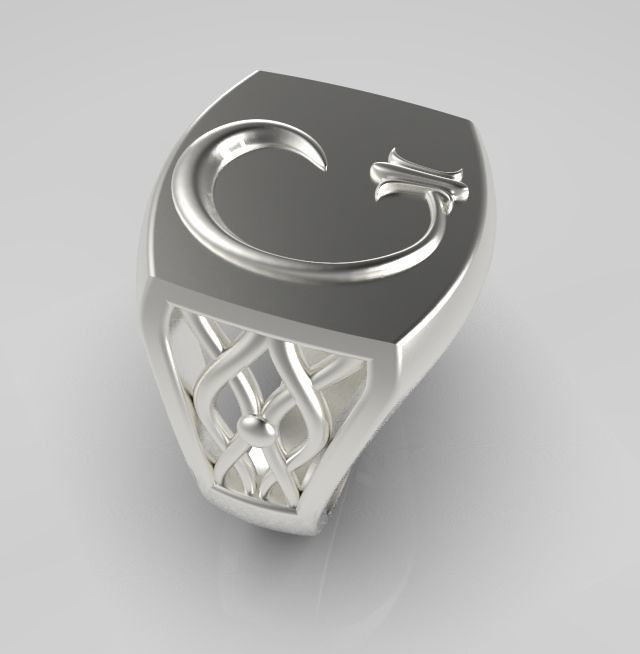 Alphabet Latin G 3D print model_12