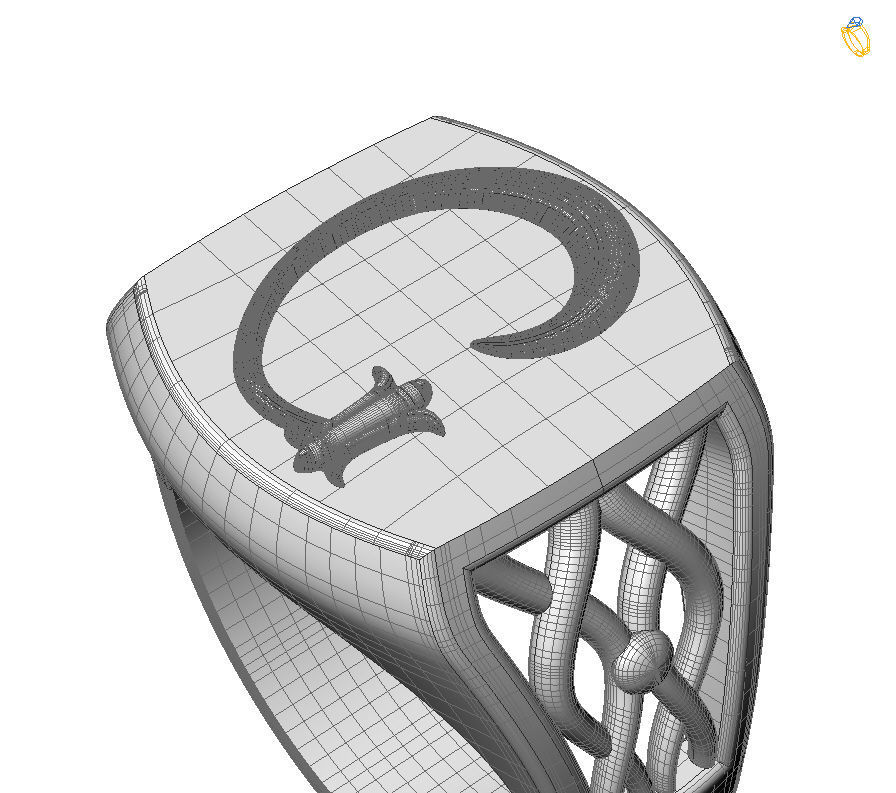 Alphabet Latin G 3D print model_31