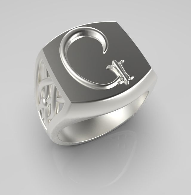 Alphabet Latin G 3D print model_13