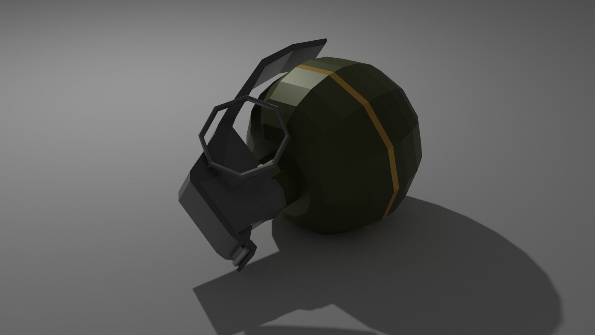 Polygonal grenade pack Low-poly 3D model_4