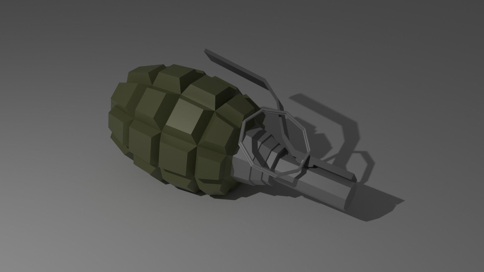 Polygonal grenade pack Low-poly 3D model_1