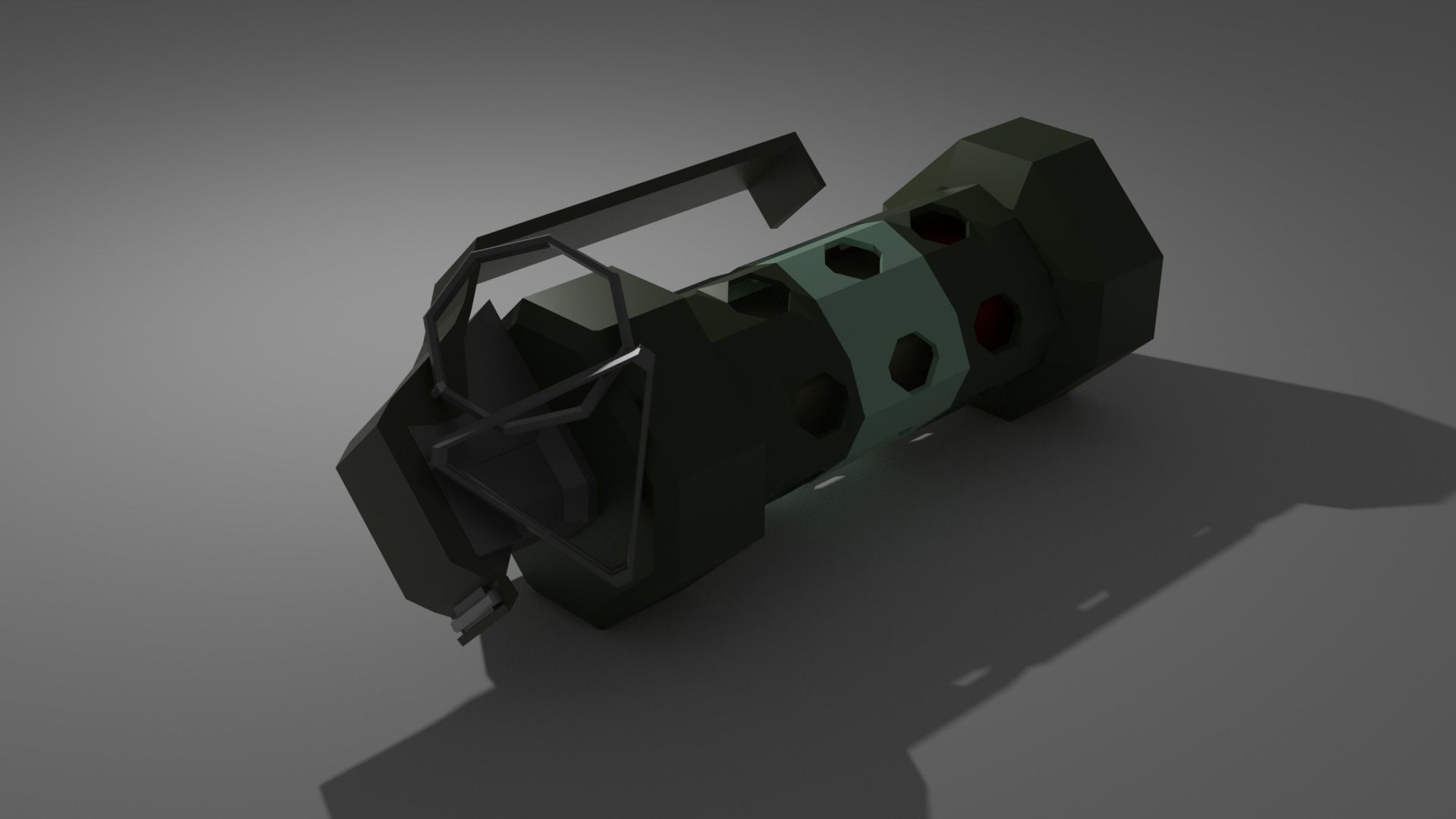 Polygonal grenade pack Low-poly 3D model_2