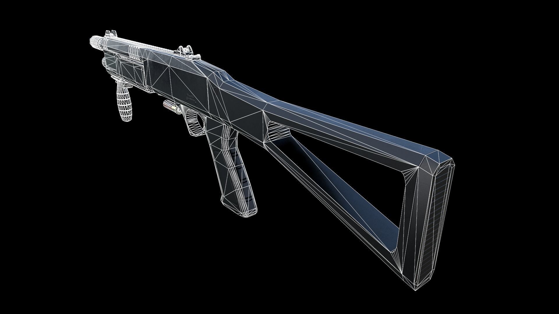 SHOTGUN STF 12 Low-poly 3D model_16
