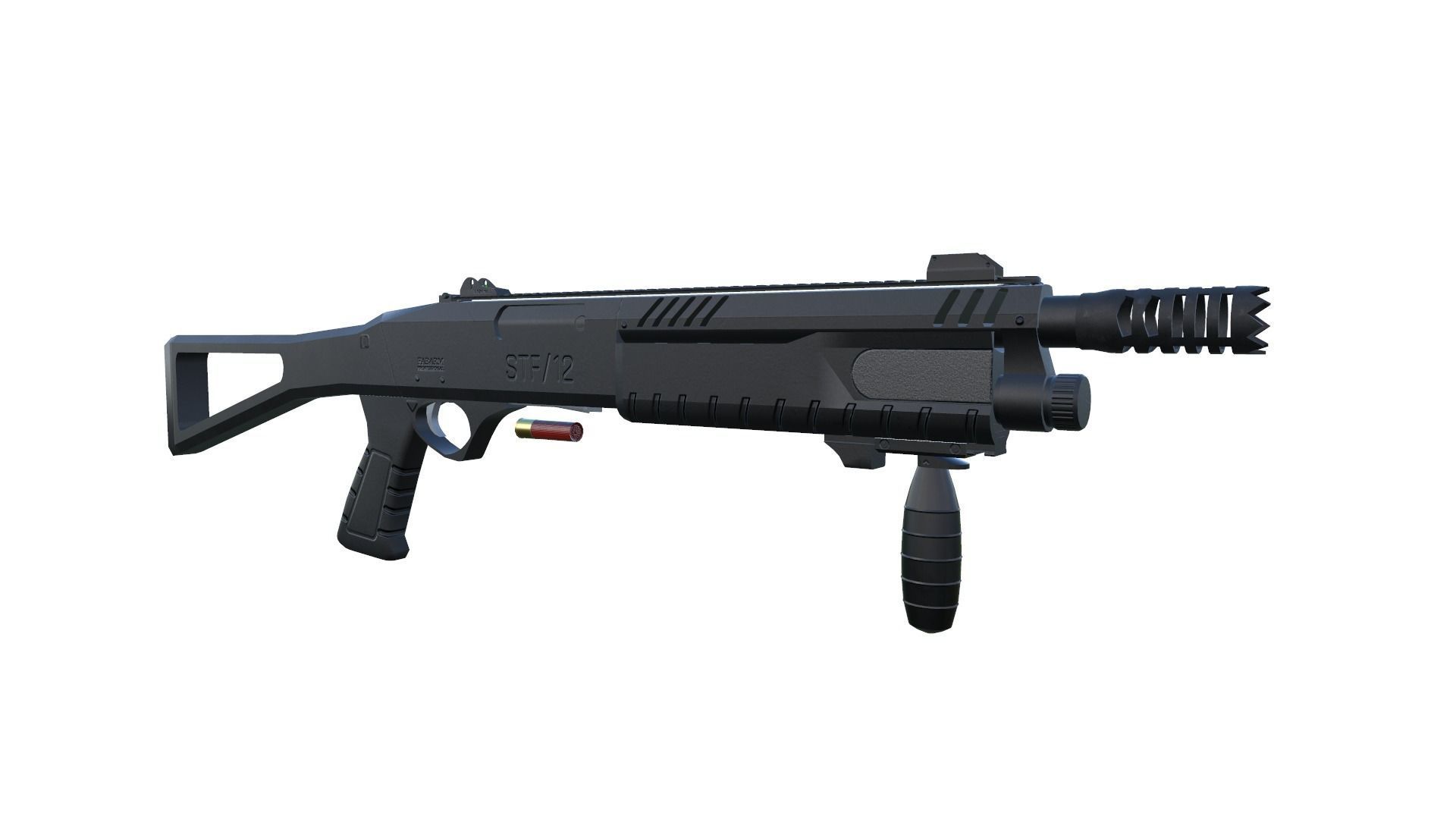 SHOTGUN STF 12 Low-poly 3D model_1