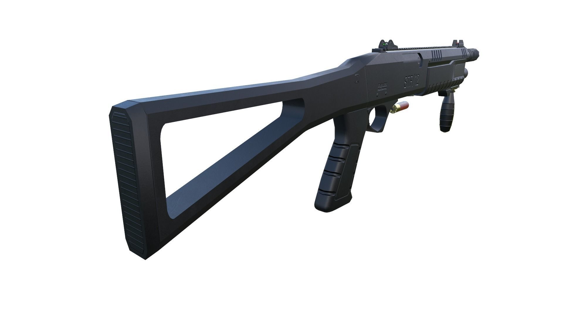 SHOTGUN STF 12 Low-poly 3D model_3