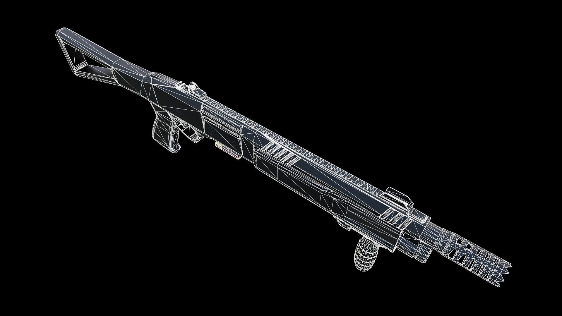 SHOTGUN STF 12 Low-poly 3D model_15