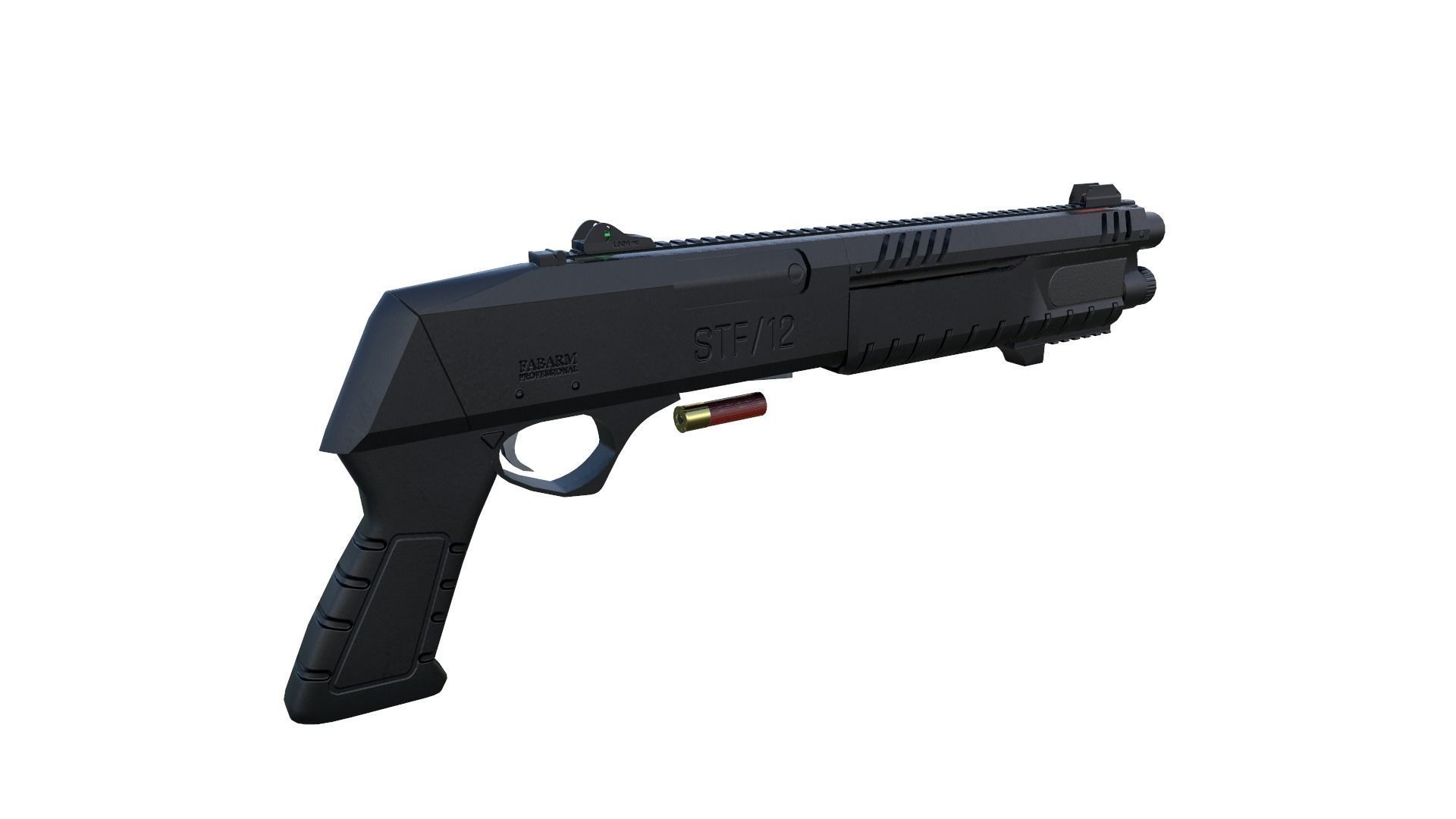 SHOTGUN STF 12 Low-poly 3D model_13