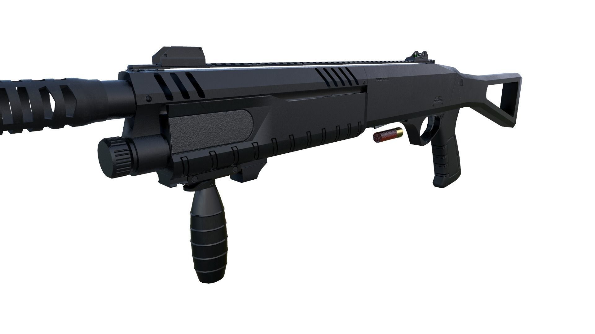 SHOTGUN STF 12 Low-poly 3D model_2