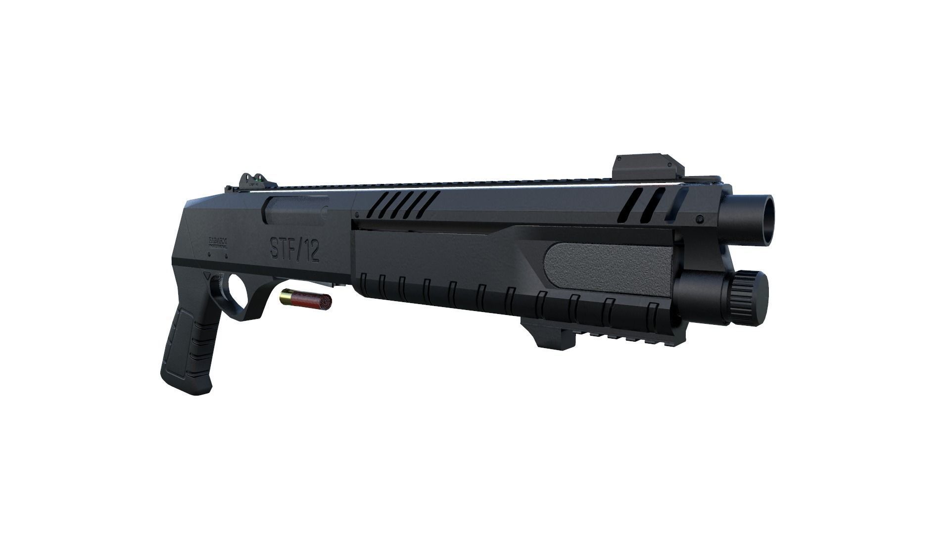 SHOTGUN STF 12 Low-poly 3D model_12