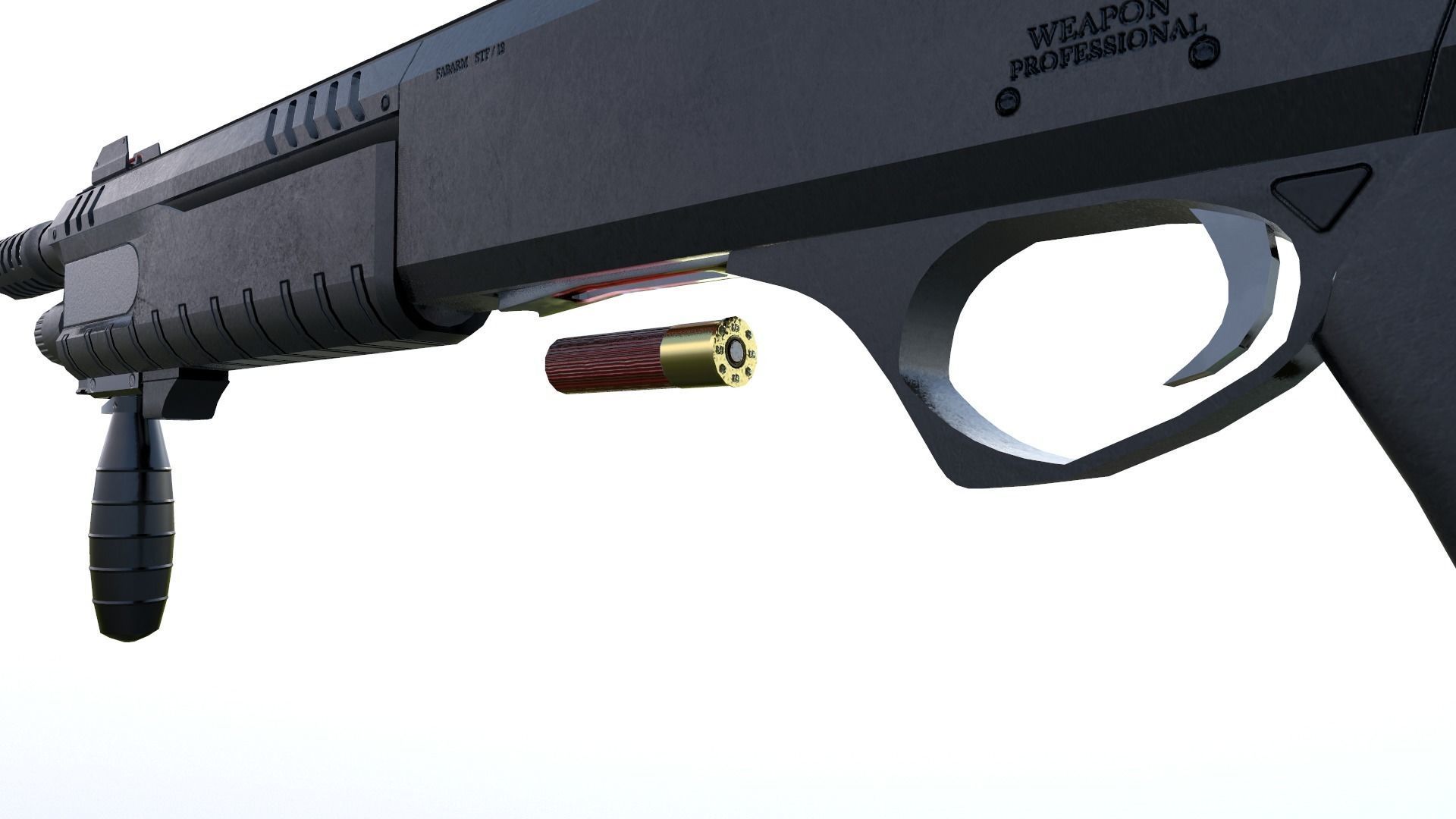 SHOTGUN STF 12 Low-poly 3D model_10