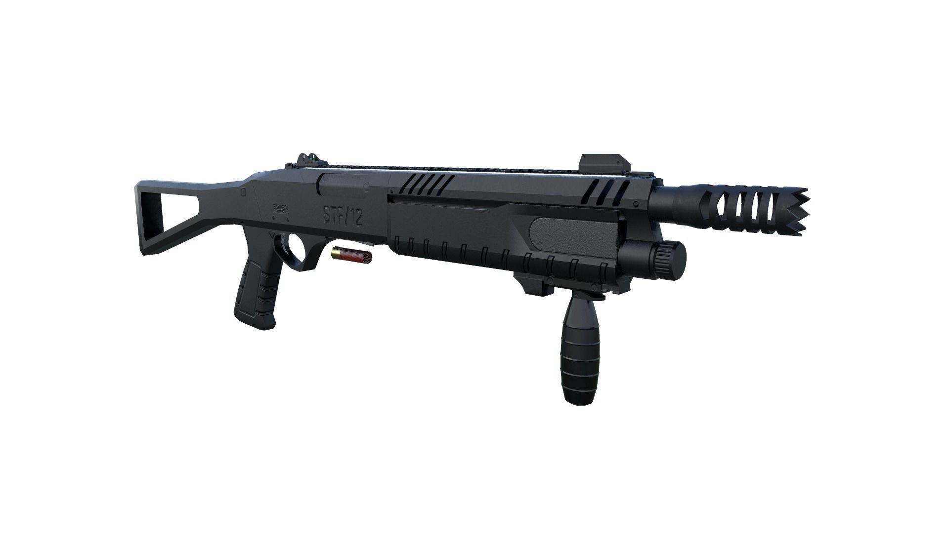 SHOTGUN STF 12 Low-poly 3D model_6