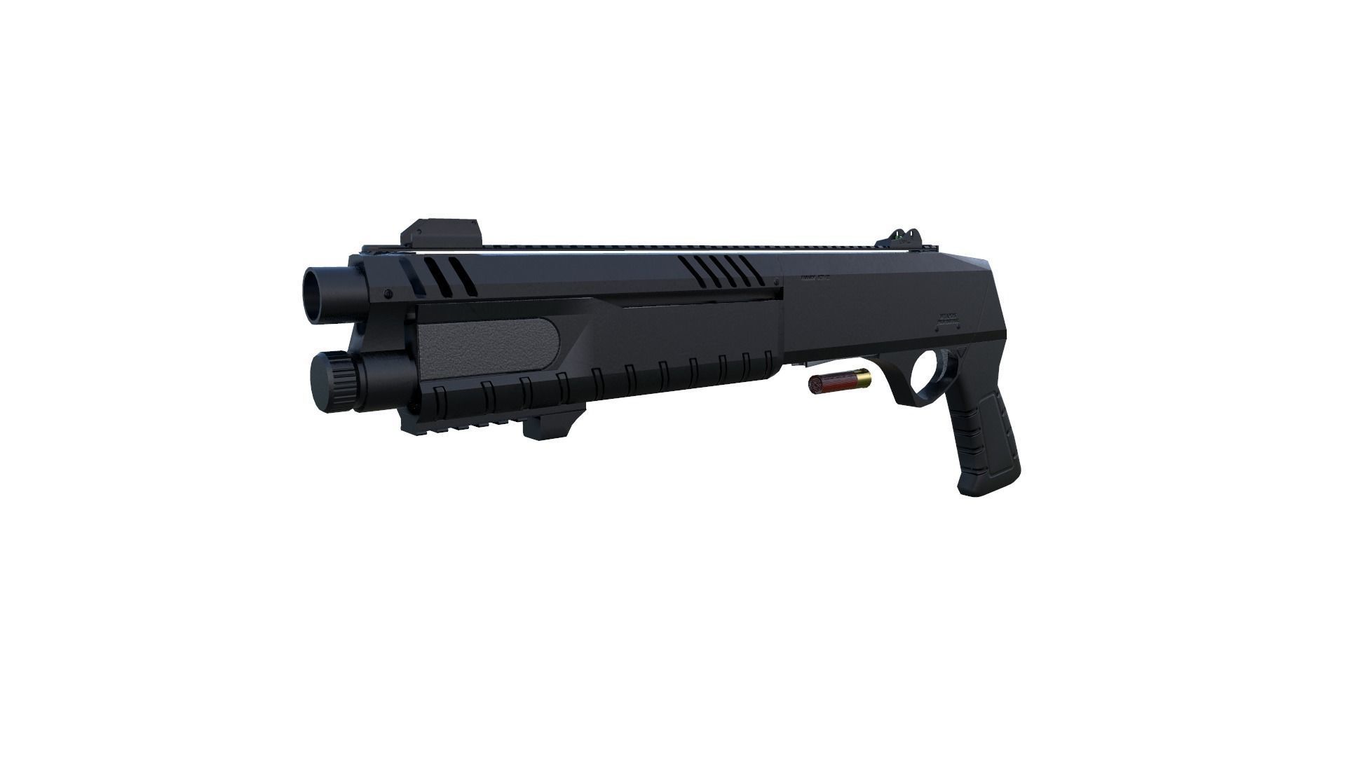 SHOTGUN STF 12 Low-poly 3D model_11