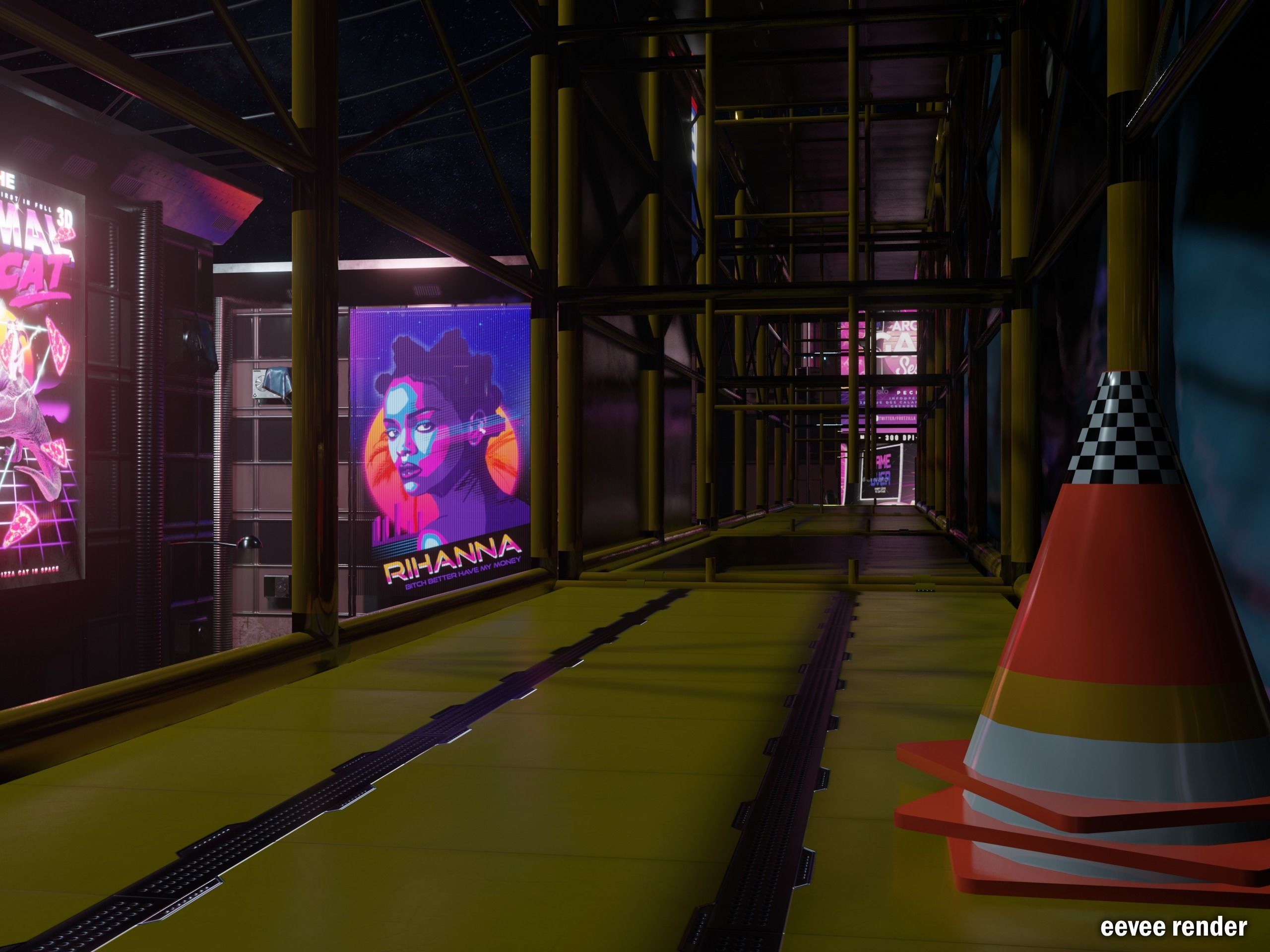 Cyberpunk 2041 Low-poly 3D model_8