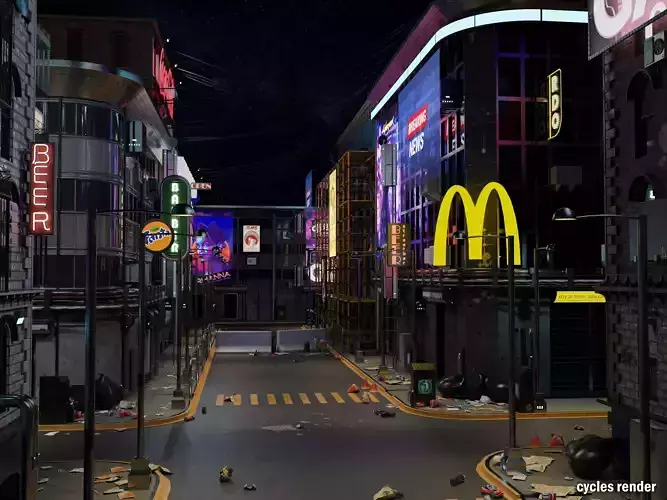 Cyberpunk 2041 Low-poly 3D model