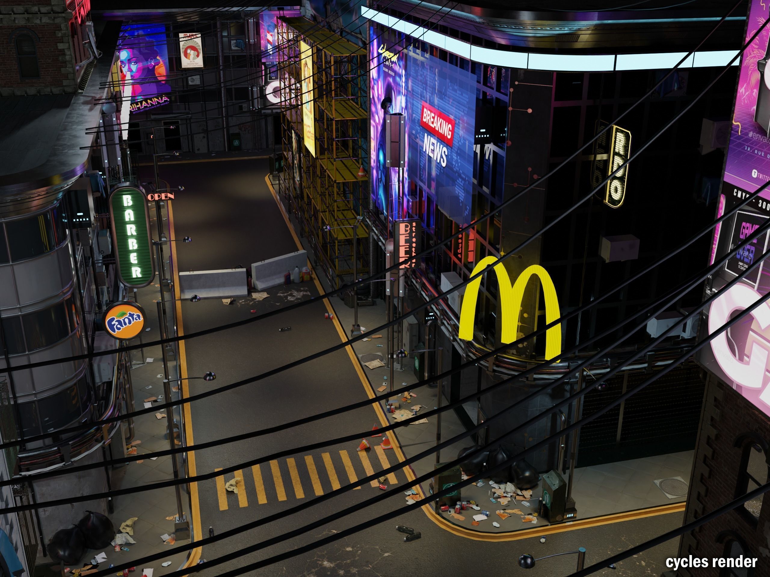 Cyberpunk 2041 Low-poly 3D model_4