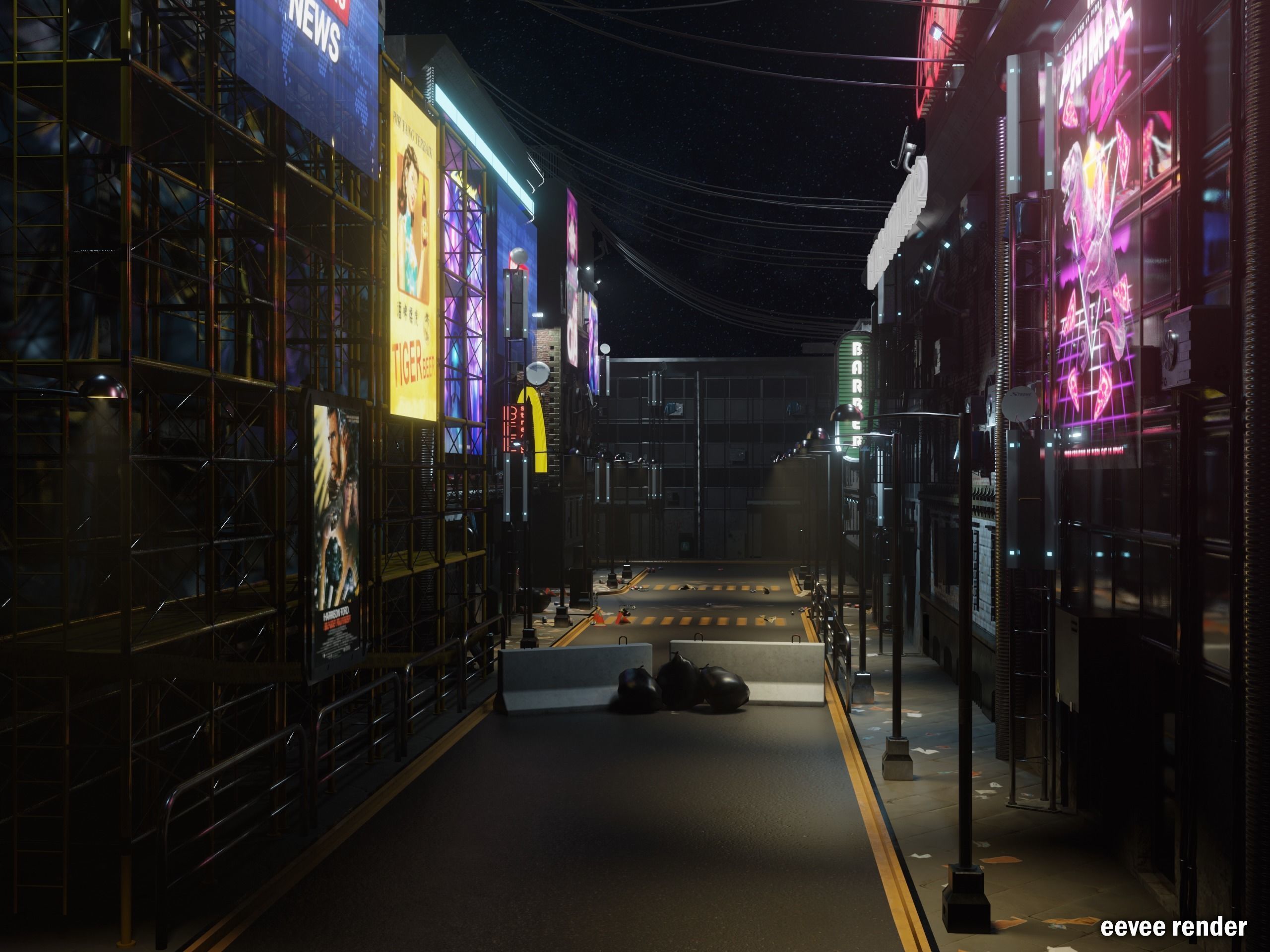 Cyberpunk 2041 Low-poly 3D model_9