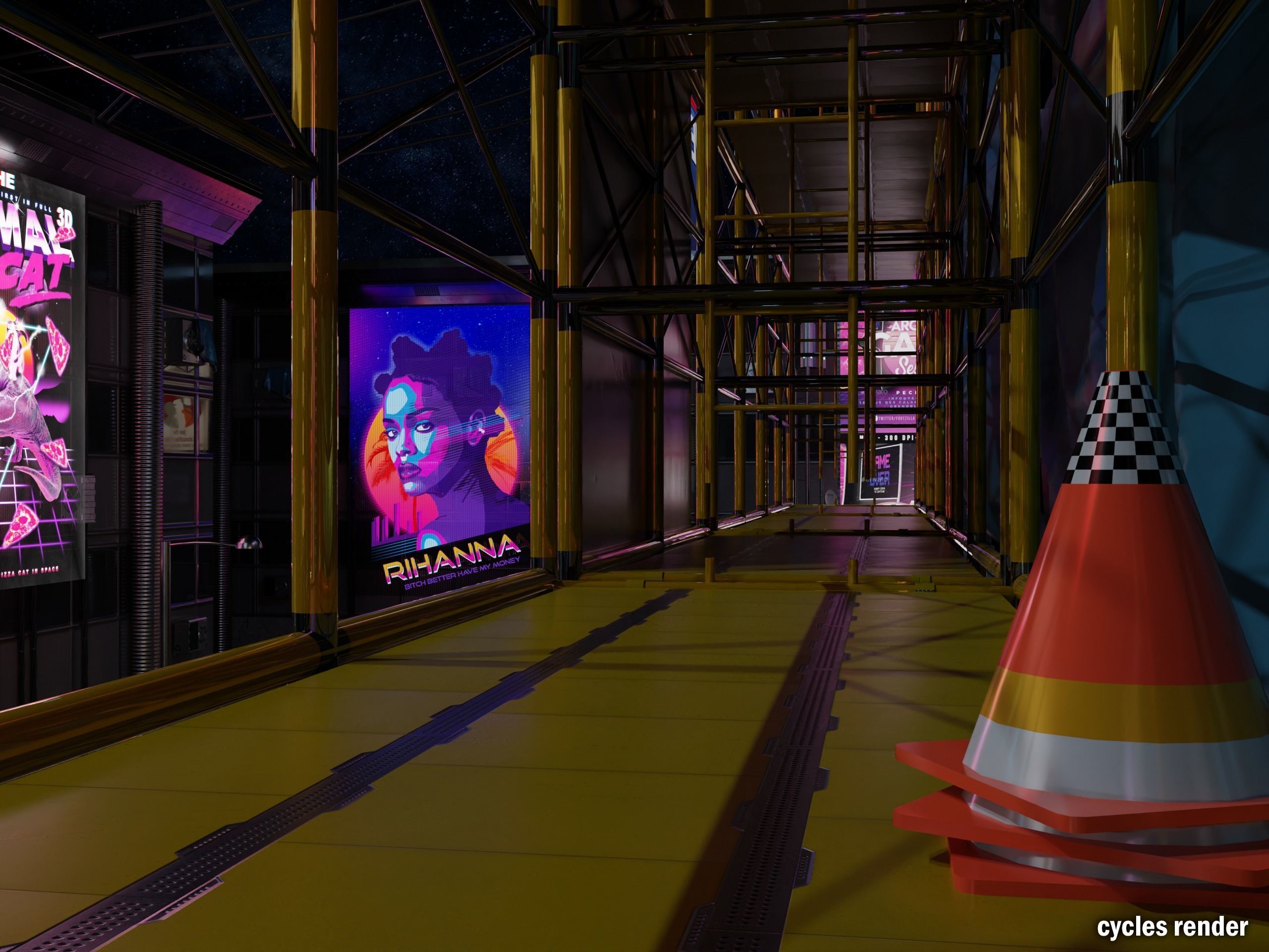 Cyberpunk 2041 Low-poly 3D model_2