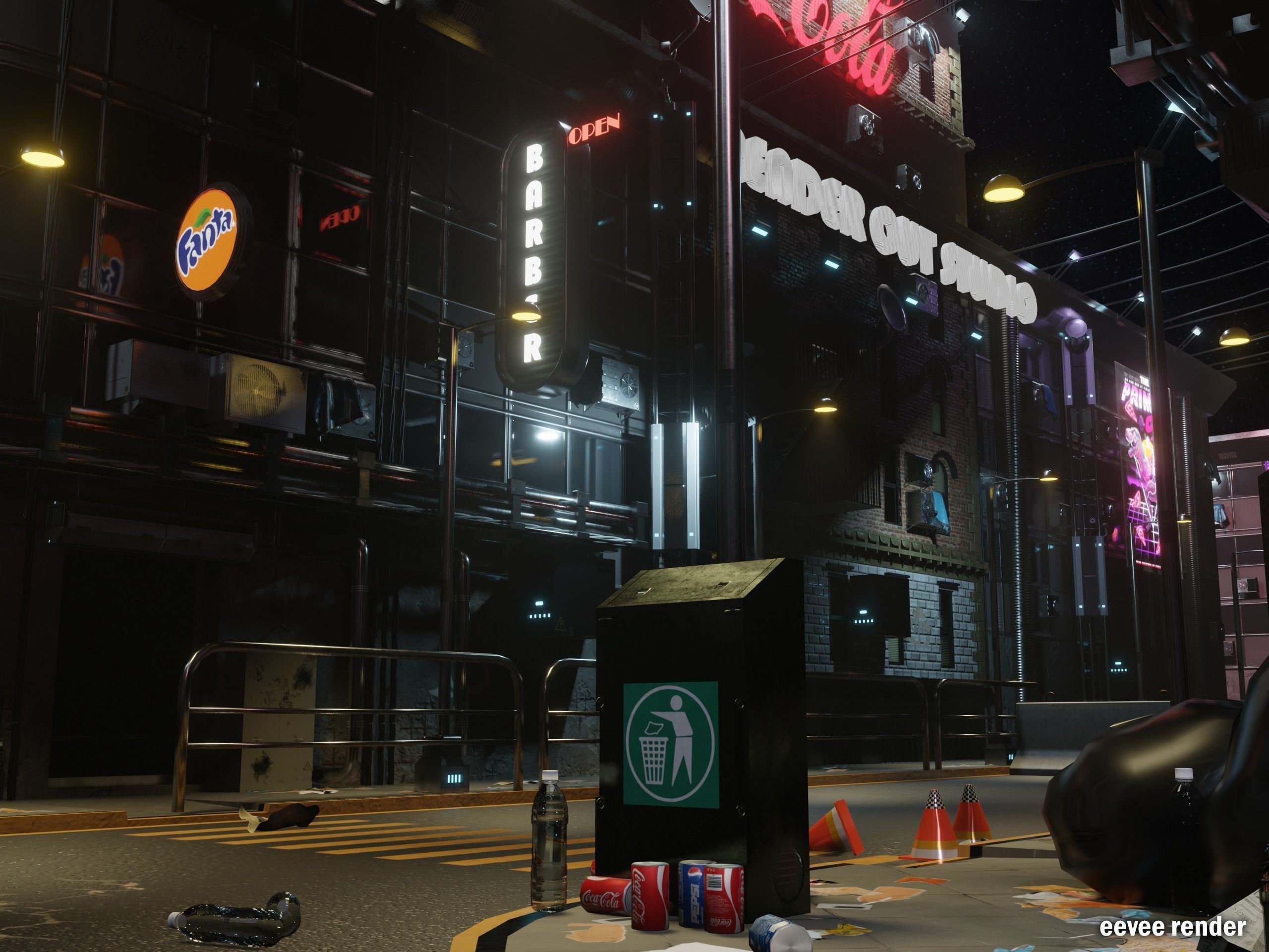 Cyberpunk 2041 Low-poly 3D model_11