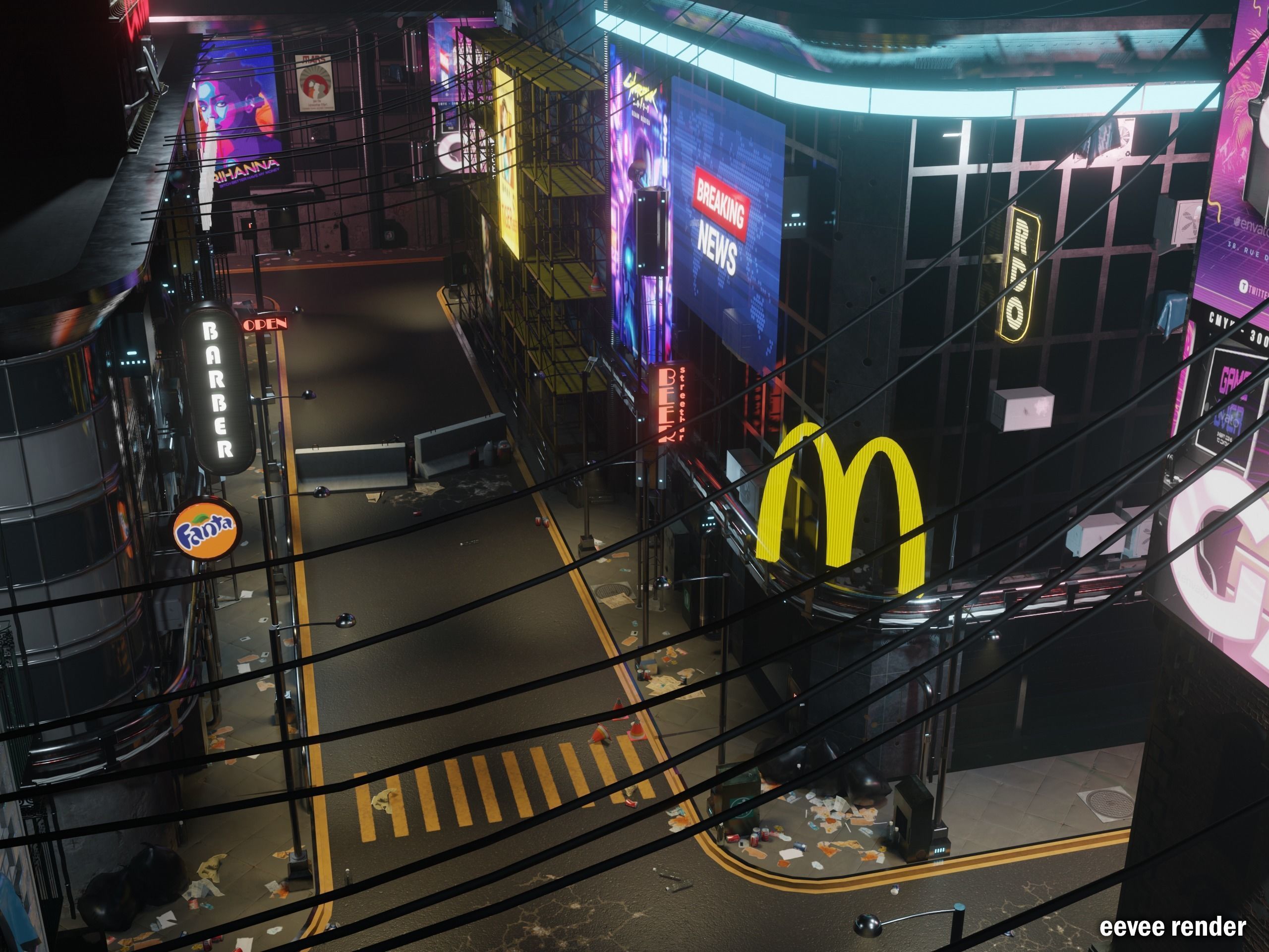 Cyberpunk 2041 Low-poly 3D model_10