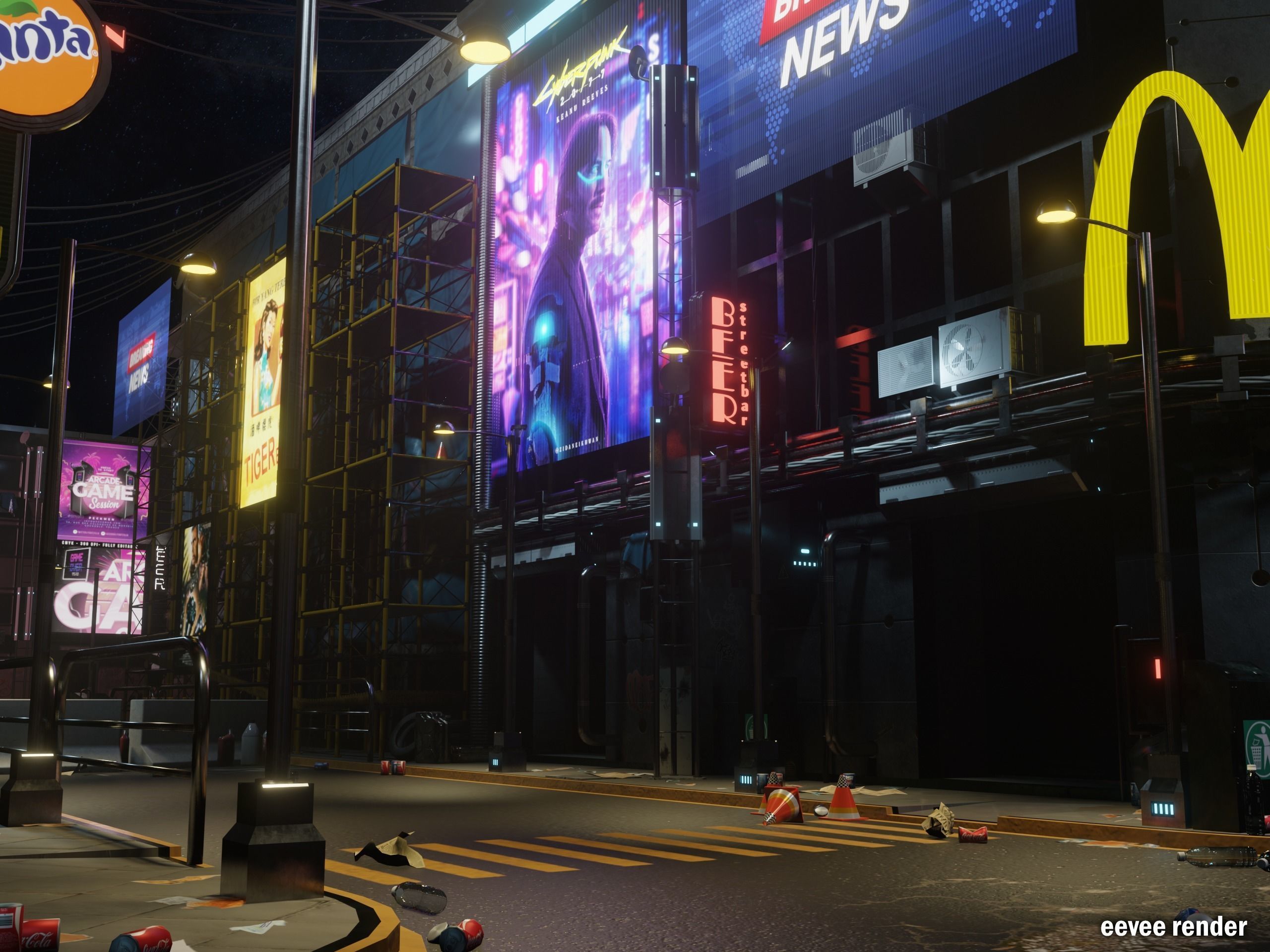 Cyberpunk 2041 Low-poly 3D model_7