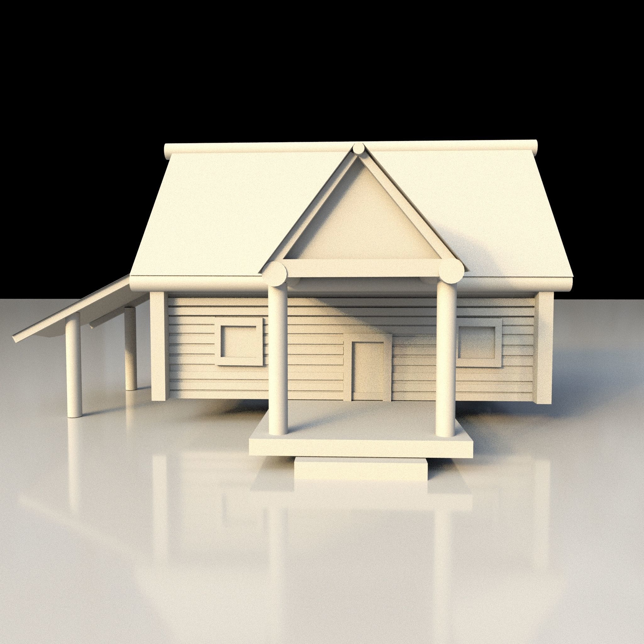 Salt Water Hut Low-poly 3D model_2