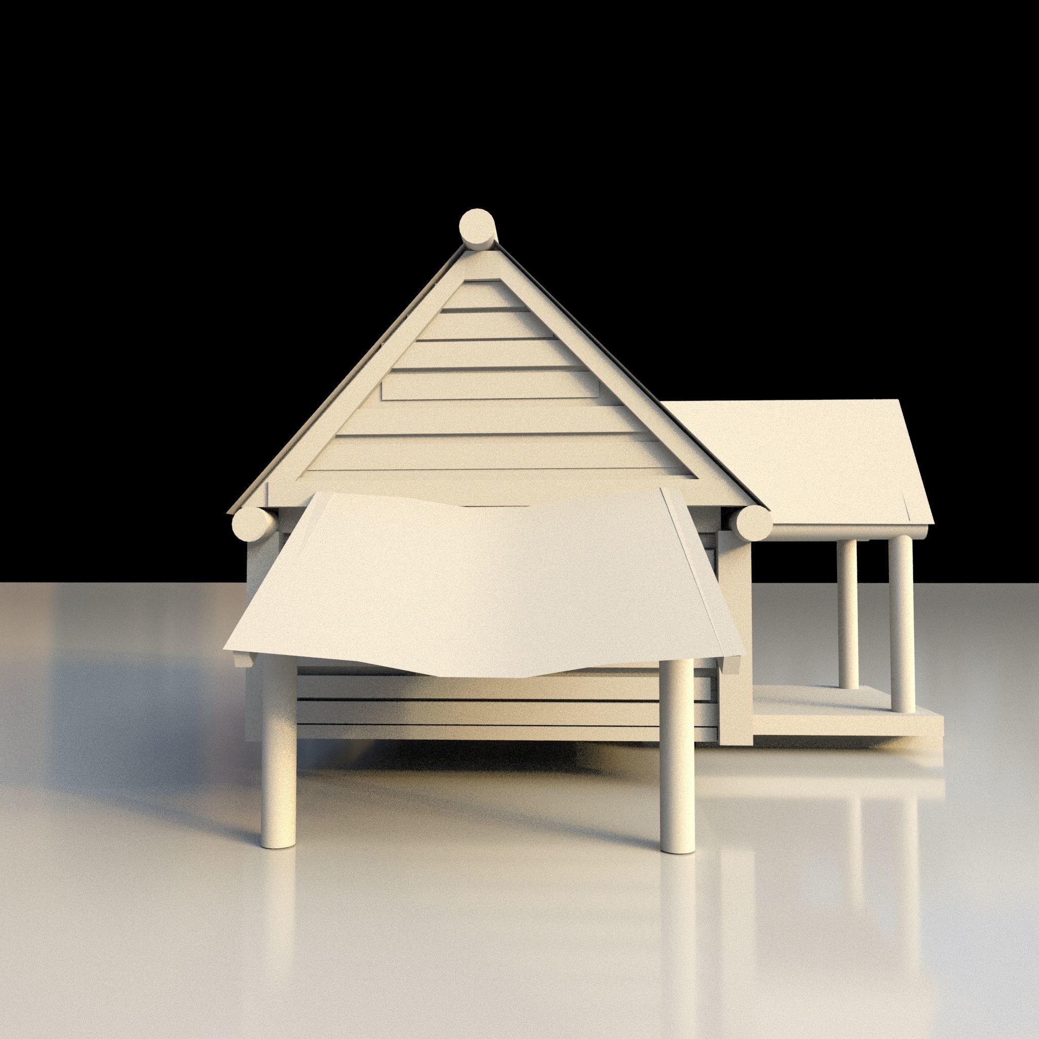 Salt Water Hut Low-poly 3D model_5