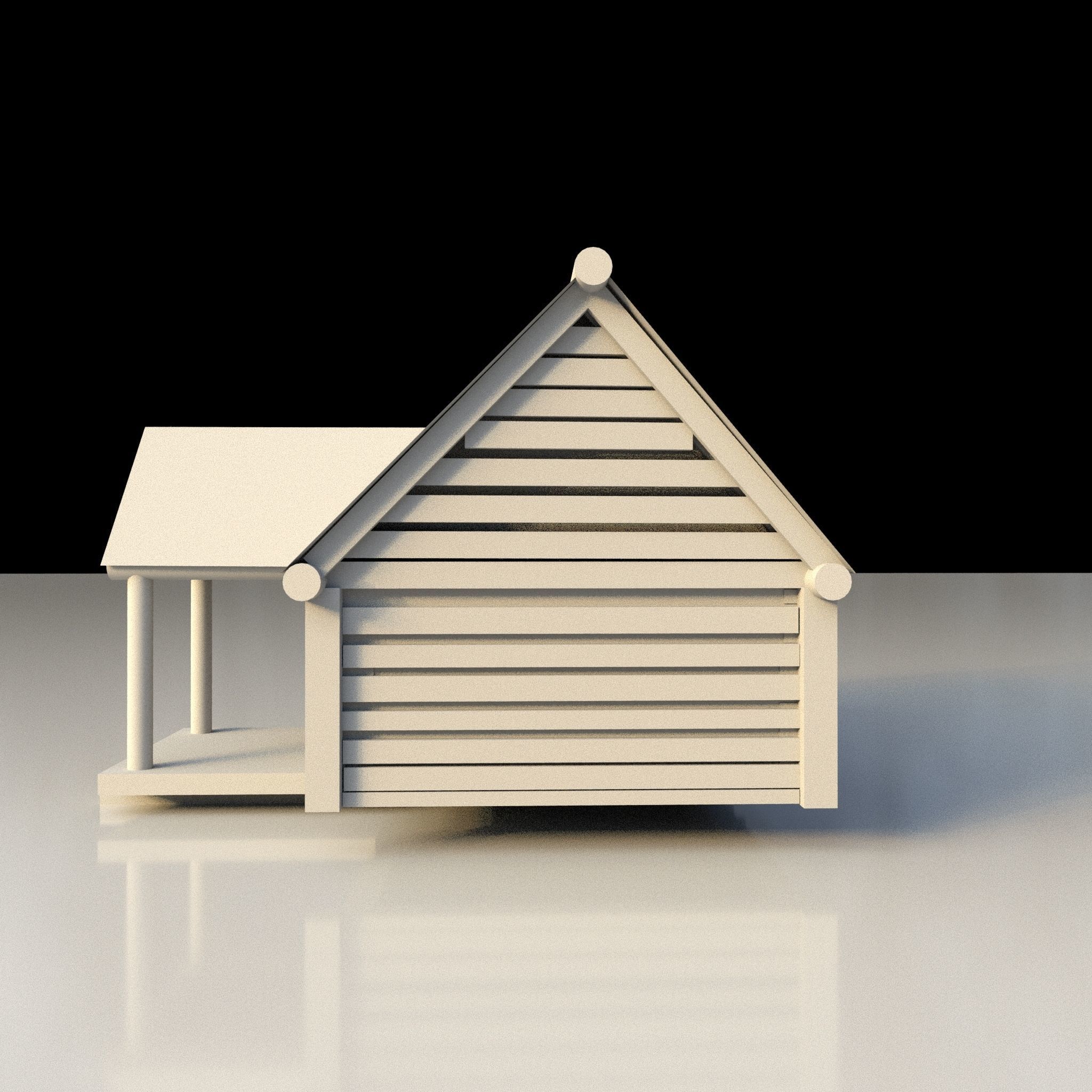 Salt Water Hut Low-poly 3D model_3