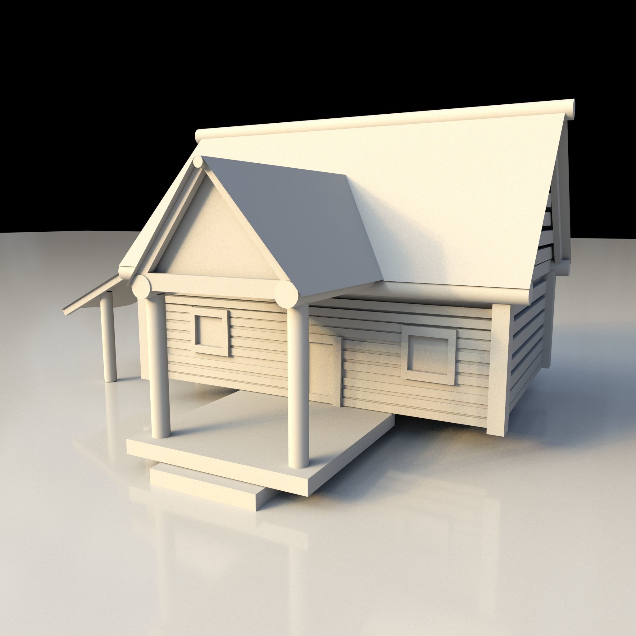 Salt Water Hut Low-poly 3D model_4