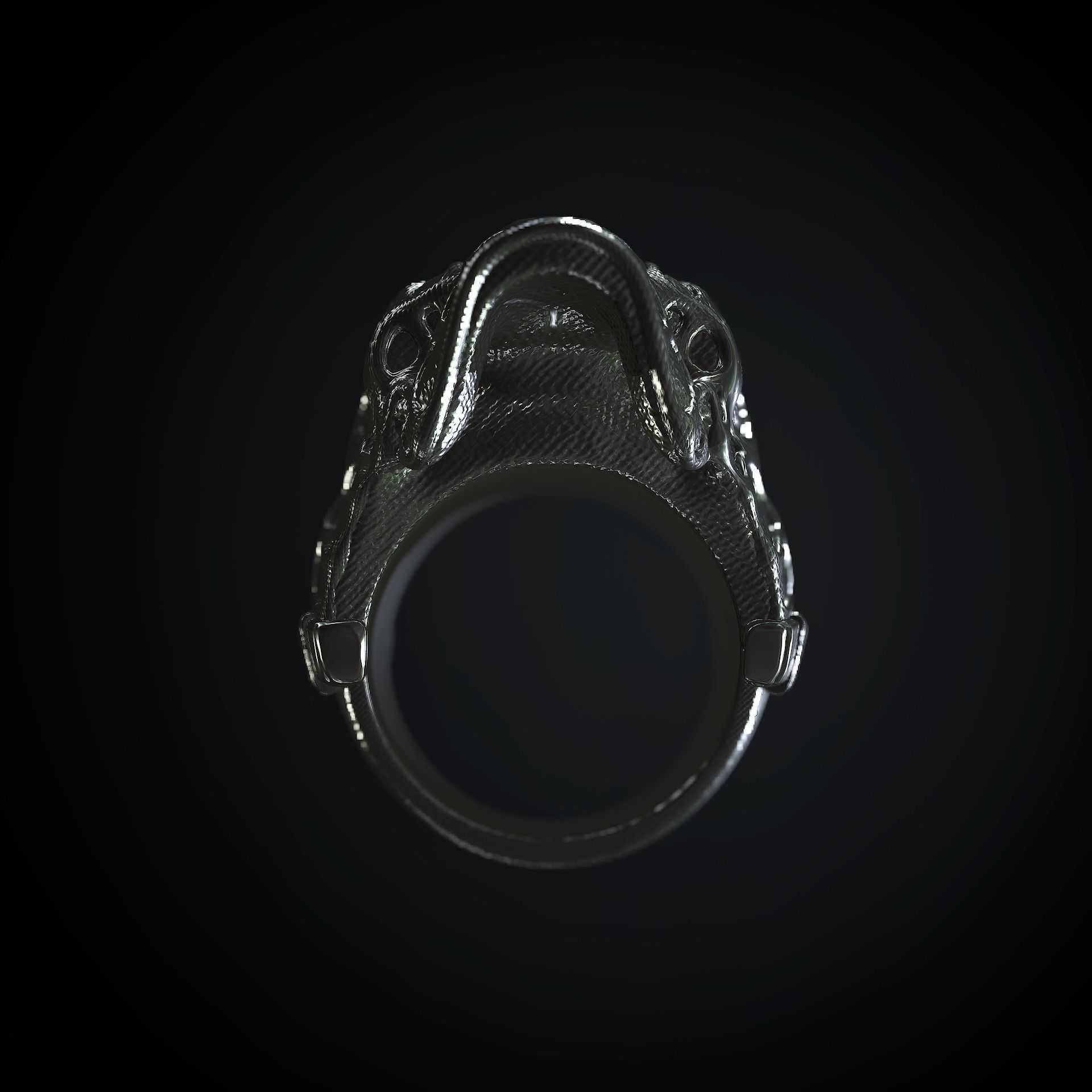 Stylized Skull Ring Spider Man type 3D print model_9