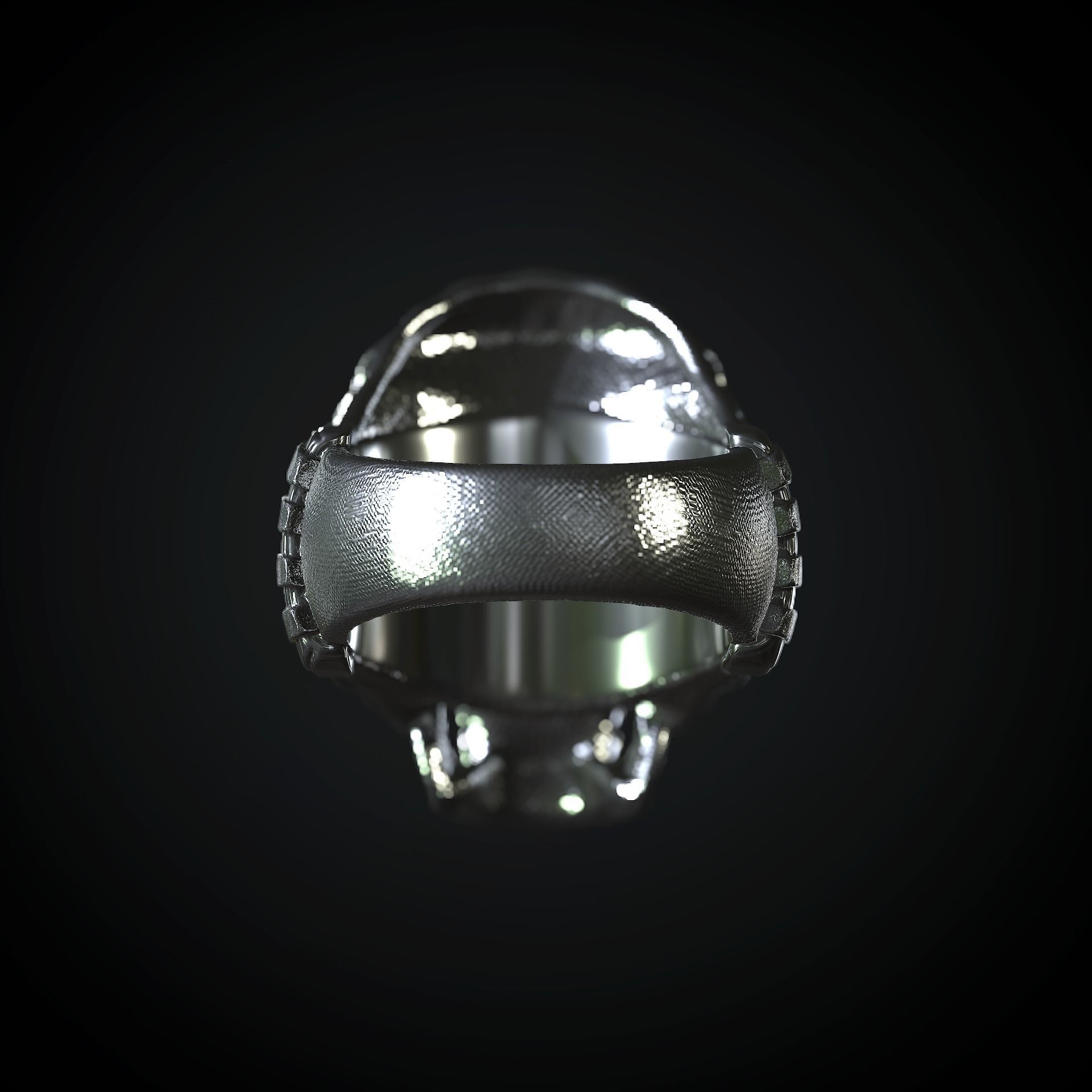 Stylized Skull Ring Spider Man type 3D print model_8