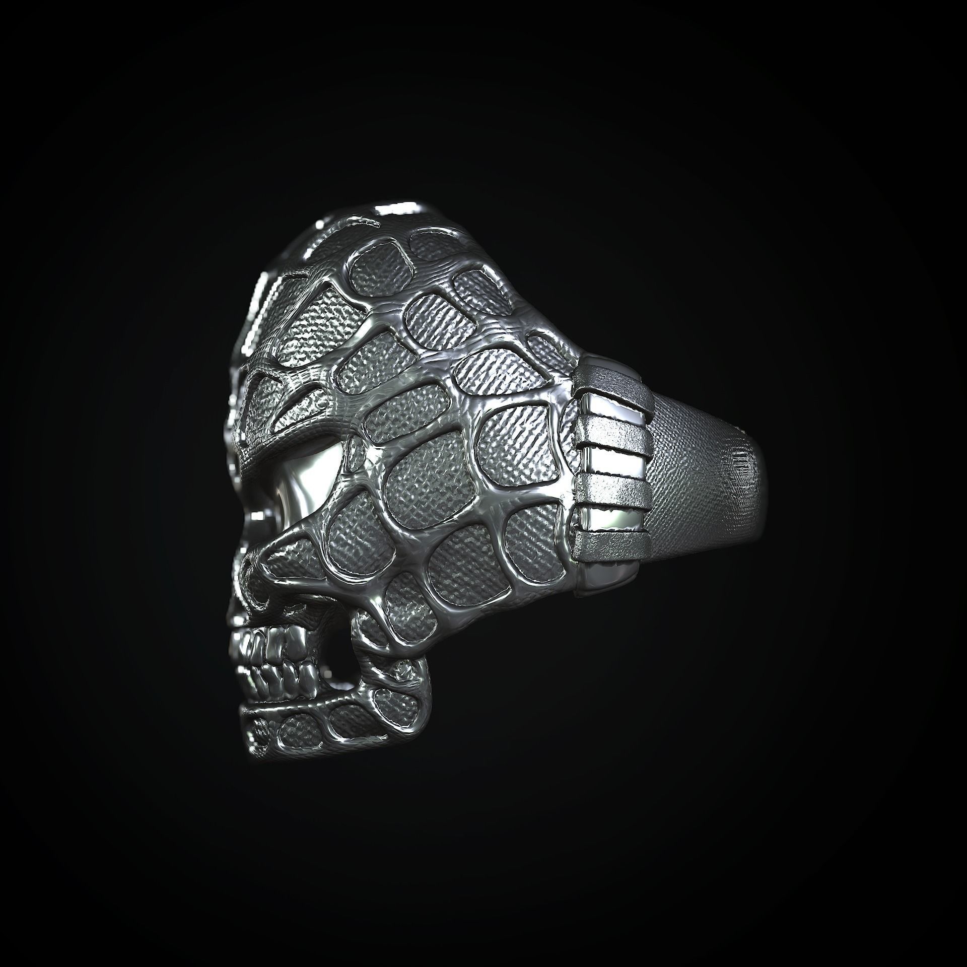 Stylized Skull Ring Spider Man type 3D print model_7