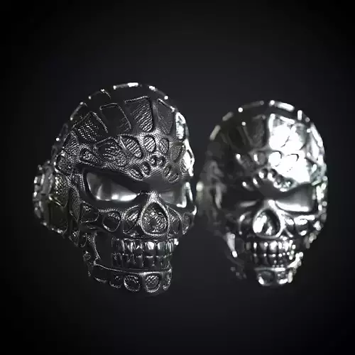 Stylized Skull Ring Spider Man type