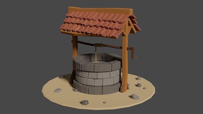 Low-poly Water Well Low-poly 3D model