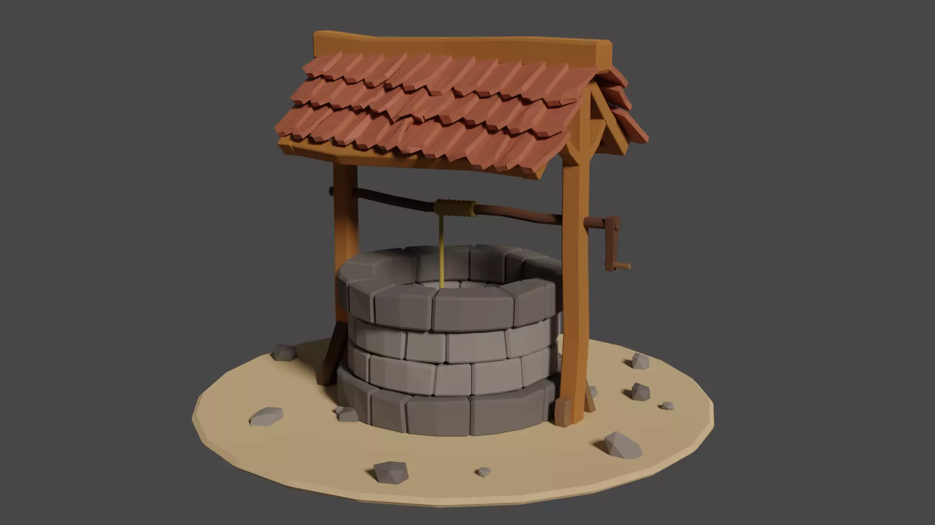 Low-poly Water Well Low-poly 3D model_0