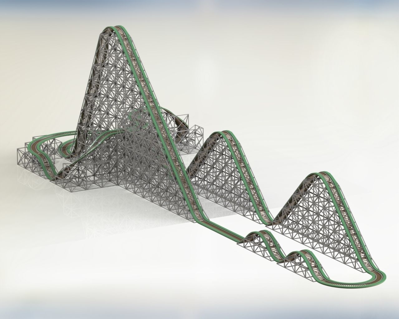 Roller coaster Construction set 3D model_0