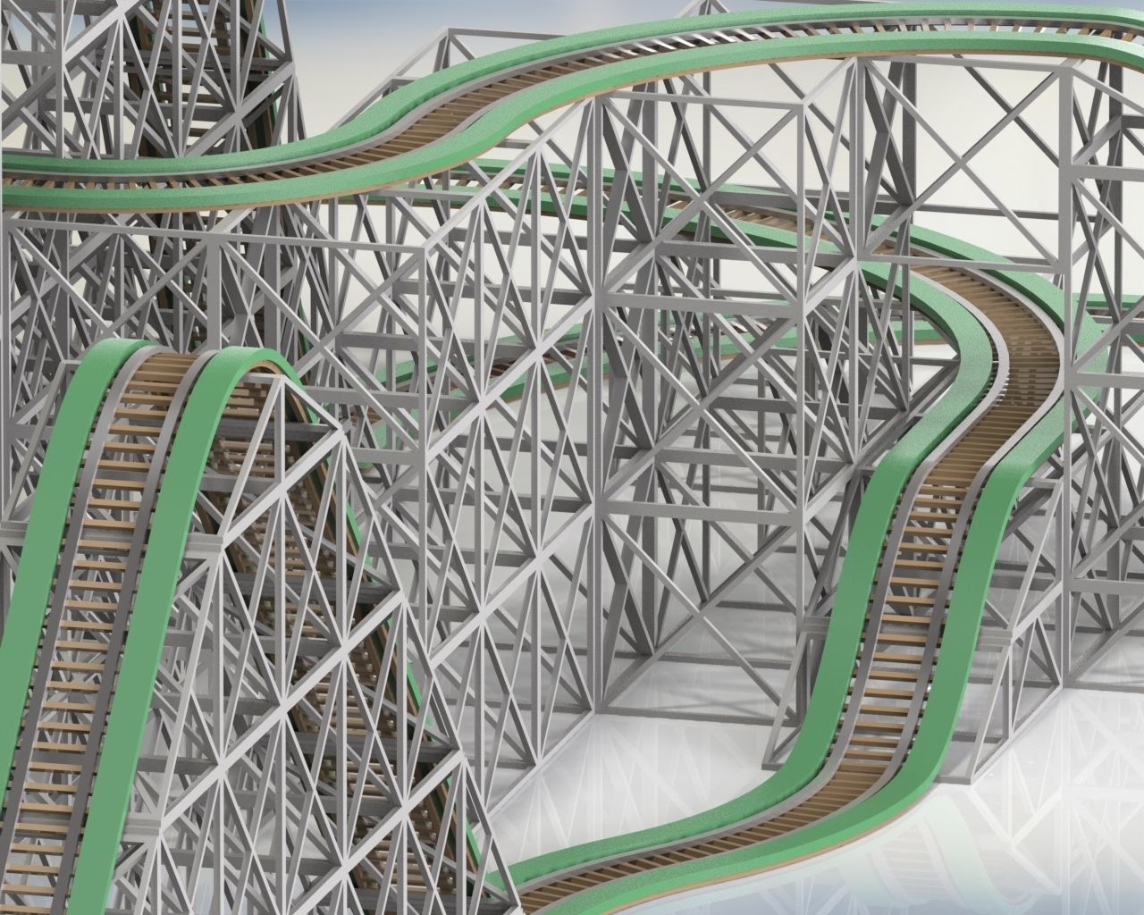 Roller coaster Construction set 3D model_3