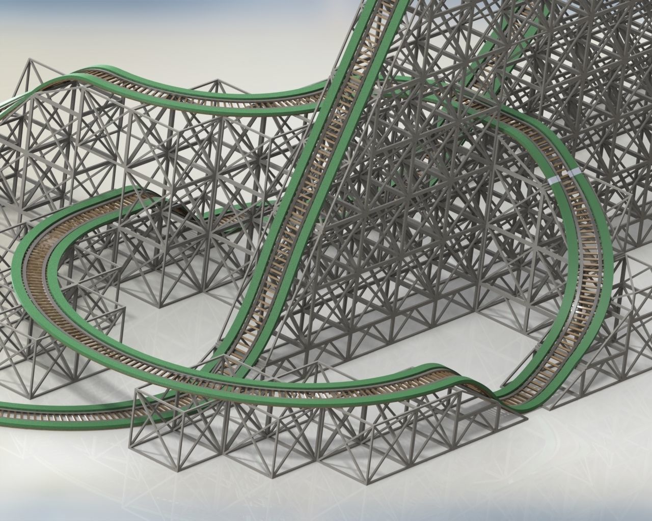 Roller coaster Construction set 3D model_2