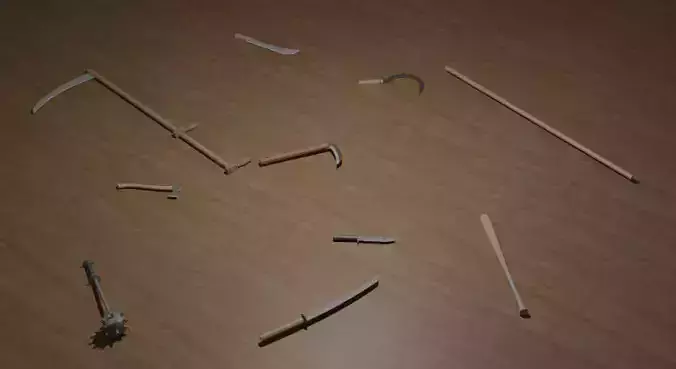 Polygonal melee weapons pack Low-poly 3D model