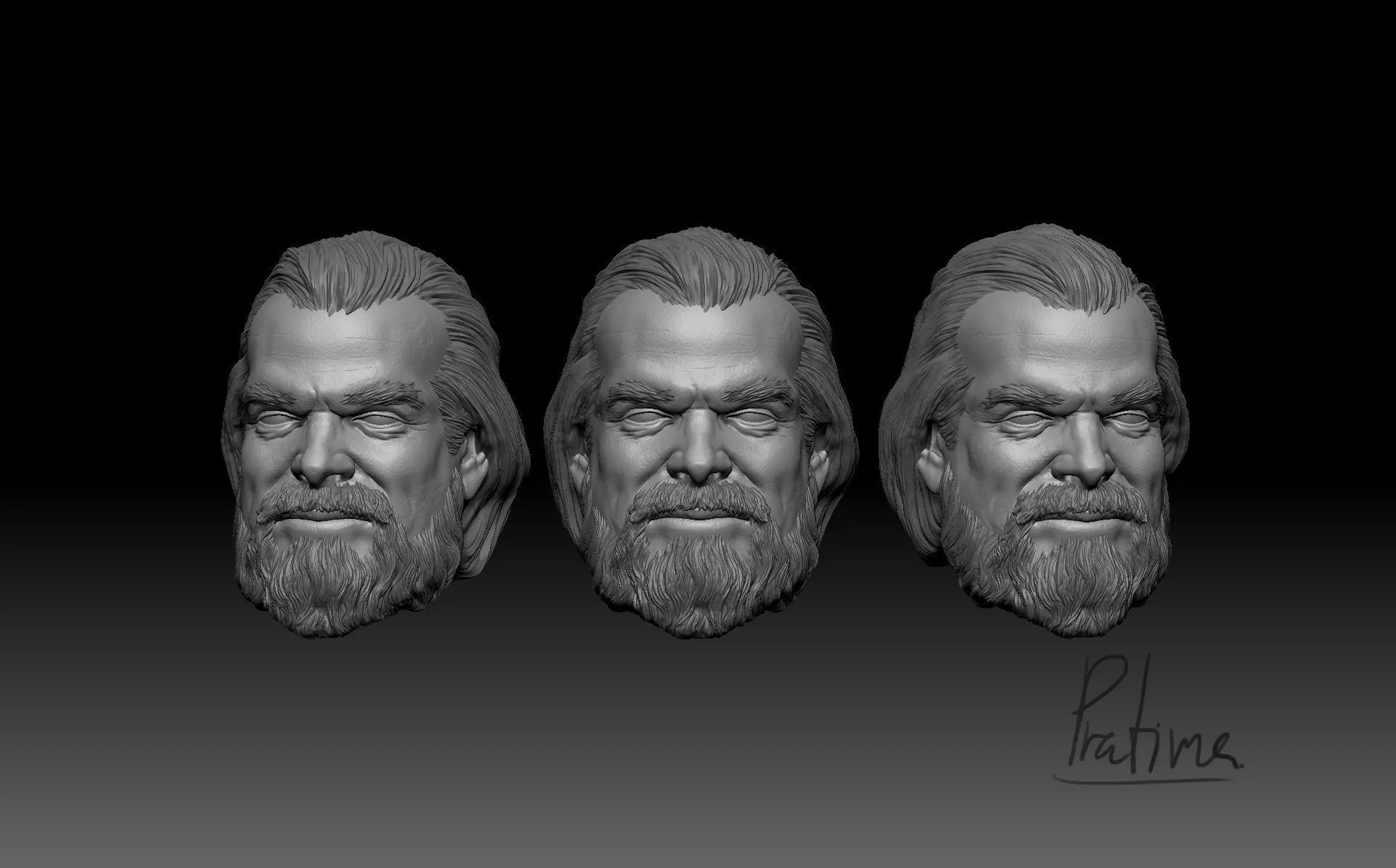 David Harbour  head - Red guardian unmasked for mavel legend 3D print model_0